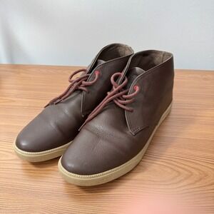 Clae Strayhorn Boots Mens 8.5 Brown Leather Mid Top Chukka Sneakers